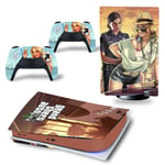 Kit De Autocollants Skin Decal Pour Console De Jeu Ps5 Full Body Gta5 Grand Theft Auto, Version Cd-Rom T1352