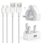Everdigi 4Pack iPhone Charger Plug and 1M Lighting Cable MFi Certified Power Adapter Mains Charger Compatible with iPhone 13/12/ 11/ XR/XS/X/SE/ 8/7/ 6/5, iPad Air/Mini/Pro