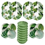 Epicurean Amazon Floral Leaf 24 Piece Melamine Outdoor Dinnerware Set for 8