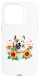 Coque pour iPhone 15 Pro Sunflowers Samoyed Dog Sammies