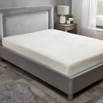 Drap-Housse en Polaire Sherpa Confortable et Chaud Crème 1 Place