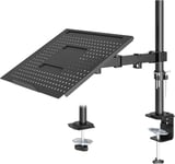 Bras De Ecran Pc Avec Plateau Ventilé, Entièrement Réglable Pour Ecran Led Lcd De 13 À 32 Pouces Et Ordinateur Portable Jusqu'À 16"", 2 Options De Montage, Inclinaible, Pivotant Et Rotable