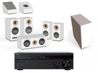 Sony STR inkl 5.1.2 Jamo Dolby Atmos Ljudsystem Svart med Vita Högtalare