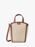 Mulberry Clovelly Mini Raffia Tote Bag, Ecru/Bright Oak