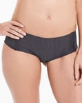 Ultimo Cassia Short Brief Size 12 Noir Black Silver Metallic Stripe Knickers