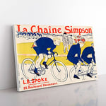 Big Box Art The Simpson Chain by Henri De Toulouse-Lautrec Canvas Wall Art Print Ready to Hang Picture, 76 x 50 cm (30 x 20 Inch), Cream, Blue, Yellow