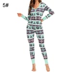 Julpyjamas Matchande familjepyjamas Dam Pyjamasset Toppbyxuppsättningar Full längd Vanliga mjuka printed set Sovkläder Blue M