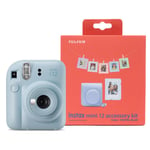 Fujifilm Instax Mini 12 Instant Camera with Photo Album Case Hanging Cards & Peg