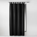 douceur d'intérieur, Rideau à Passants (140 x 260 cm) Essentiel Noir, Polyester