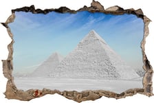 pixxp Rint 3D WD 4816 _ 62 x 42 égyptien Merveilles du Monde Les Pyramides de Gizeh percée 3D Sticker Mural Mural en Vinyle Noir/Blanc 62 x 42 x 0,02 cm