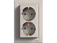 Schneider Electric Asfora Dubbel Schuko Uttag Brun (Eph9900169)