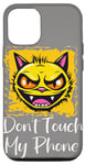 Coque pour iPhone 12/12 Pro Ne touchez pas mon téléphone Funny Evil Cat Halloween 2024