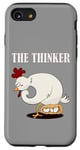 Coque pour iPhone SE (2020) / 7 / 8 Funny Chicken The Thinker Poules pondeuses Oeufs Poulailler Farmer