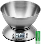 Etekcity Electronic Kitchen Scales with Stainless Steel Mixing Bowl, Timer and