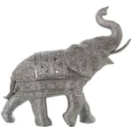 Alexandra House Living Figurine décorative argentée en Plastique éléphant 18 x 40 x 36 cm