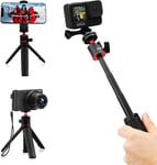 Mini Trépied à Selfie pour GoPro et Téléphone Portable, Perche à Selfie pour GPro Hero 11 10 9 8 7 6 5 Black Session Osmo Action Camera iPhone/Huawei/Samsung/Xiaomi/LG