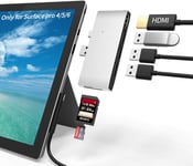 Station D'Accueil Pour Surface Pro 4/Pro 5/Pro 6 Hub Usb 3.0 X 3, Lecteur De Carte Mémoire Sd Et Tf/Micro Sd, Convertisseur De Port Hdmi 4K Accessoires Pour Microsoft Surface Pro 6/5/4