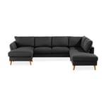 Scandinavian Choice U-soffa Trend 3-sits Soffa m Divan V+Schäslong H Svart 564744