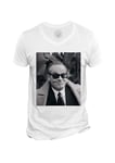 T-Shirt Homme Col V Jack Nicholson Acteur Cigarette Photo Noir Et Blanc Cinema