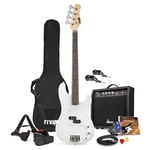 Wireless Electric Bass Guitar Set with 40W Amplifier, Accessories - GigKit White