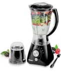 Geepas 550W 2 in 1 Food Jug Blender Ice Crusher, Mill,Coffee/Spice Grinder Black