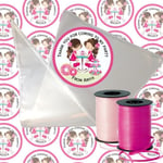 20 x English Rose Tea Party DIY Personalised Sweet Cone Kit Bag Stickers Kit