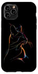 iPhone 11 Pro Vibrant Cat Silhouette Line Drawing Beauty Case