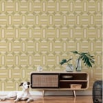 A.S. Création Retro 70's Shapes Wallpaper Green/Cream Retro Chic 395361 8.50m x 0.53m Paste The Wall