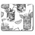 Rectangle Mouse Mat BW - Lemon & Lime Drink Lemonade  #43885