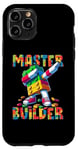 Coque pour iPhone 11 Pro Master Builder Dabbing Blocks Bricks Building Kids Boys Fun