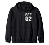 Vintage BFF 02 Best Friends Matching Bestie Friendship Day Zip Hoodie