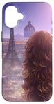 Coque pour iPhone 16 Plus Anime City Skyline : rêverie d'une journée avec vue sur la ligne d'horizon