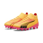 PUMA Boys Ultra PRO FG/AG Football Shoes, 32.5 EU, Sun Stream Black Sunset Glow Orange Pink