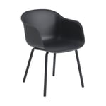 Muuto Fiber Outdoor Armchair med stålben Anthracite black (plastic)