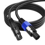 Câble d'extension Speakon vers XLR 18 AWG vers XLR femelle à 3 broches avec verrou tournant pour amplificateur Pro DJ PA Stage (1,8 m Speakon mâle)