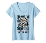 Womens Honoring All Who Served Thank You Veterans Day V-Neck T-Shirt