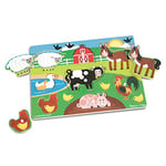 Melissa & Doug Wooden Toys - Farm Animals Peg Boards for Children, Learning Toys for 2 Year Old Girls & Boys Toddler Puzzles Gifts, Kids Wooden Jigsaw Puzzles for Children Age 2 3 4