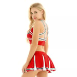 Us/uk Stock Women Japanese School Girl Cosplay Uniform Sexy Lingerie Cheerleader Costume Set Red M S