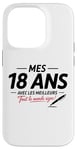 Coque pour iPhone 14 Pro 18ème anniversaire garçon fille 18 ans 2007 drôle cadeau