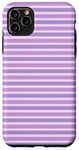 Coque pour iPhone 11 Pro Max Lilas Mauve Rayé Esthétique Girly Preppy Purple Stripes