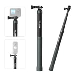 AFAITH Perche Selfie Léger en Fibre de Carbone, Monopode 120cm pour Max Mini Hero 12 11 10 9, Perche Télescopique étanche pour Insta360, DJI Action, Smartphone