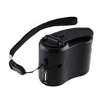 Farfi Hand Crank Charger Bärbar Säker Laddning Usb Port Mobiltelefon Surfplatta Manuell Nöd Dynamo För Utomhus  (FMY) Black