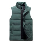 Couleur de couleur unie Collier Homme Down Gilet Hiver hiver chaud et froid de grande taille Vest en coton à la mode à la mode Plusieurs couleurs disponibles ( Color : Olive green , Taille : L )