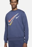 Nike Mens Multi Swoosh Crewneck Sweatshirt in Navy Cotton - Size Large