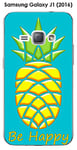 Onozo Coque Samsung Galaxy J1 (2016) - 4.5" - J120F Design Ananas Turquoise Be Happy