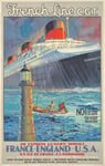 LE NORMANDIE PAQUEBOT Rwyt-POSTER HQ 50x70cm d'une AFFICHE VINTAGE