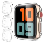 AHASTYLE Coque Apple Watch Series 6 5 4 SE 44mm [3 Pack] iWatch Case Protection Ecran Couverture Complète Ultra Film en TPU Transparent Case Souple pour Apple Watch Series 4/5/6/SE (42mm, Clear)