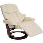 Mca fauteuil relax Calgary 2, fauteuil de télévision, cuir, charge 150kg - crème, couleur noix