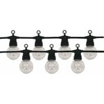 Guirlande Guinguette led 8M 10pcs IP65 3W avec Câble - Blanc Froid / Noir Silumen