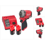 Milwaukee - M12 FIW38-202C Clé à choc sans fil 12 v 339 Nm 3/8'' Brushless + 2x Batterie 2,0 Ah + Chargeur de batterie